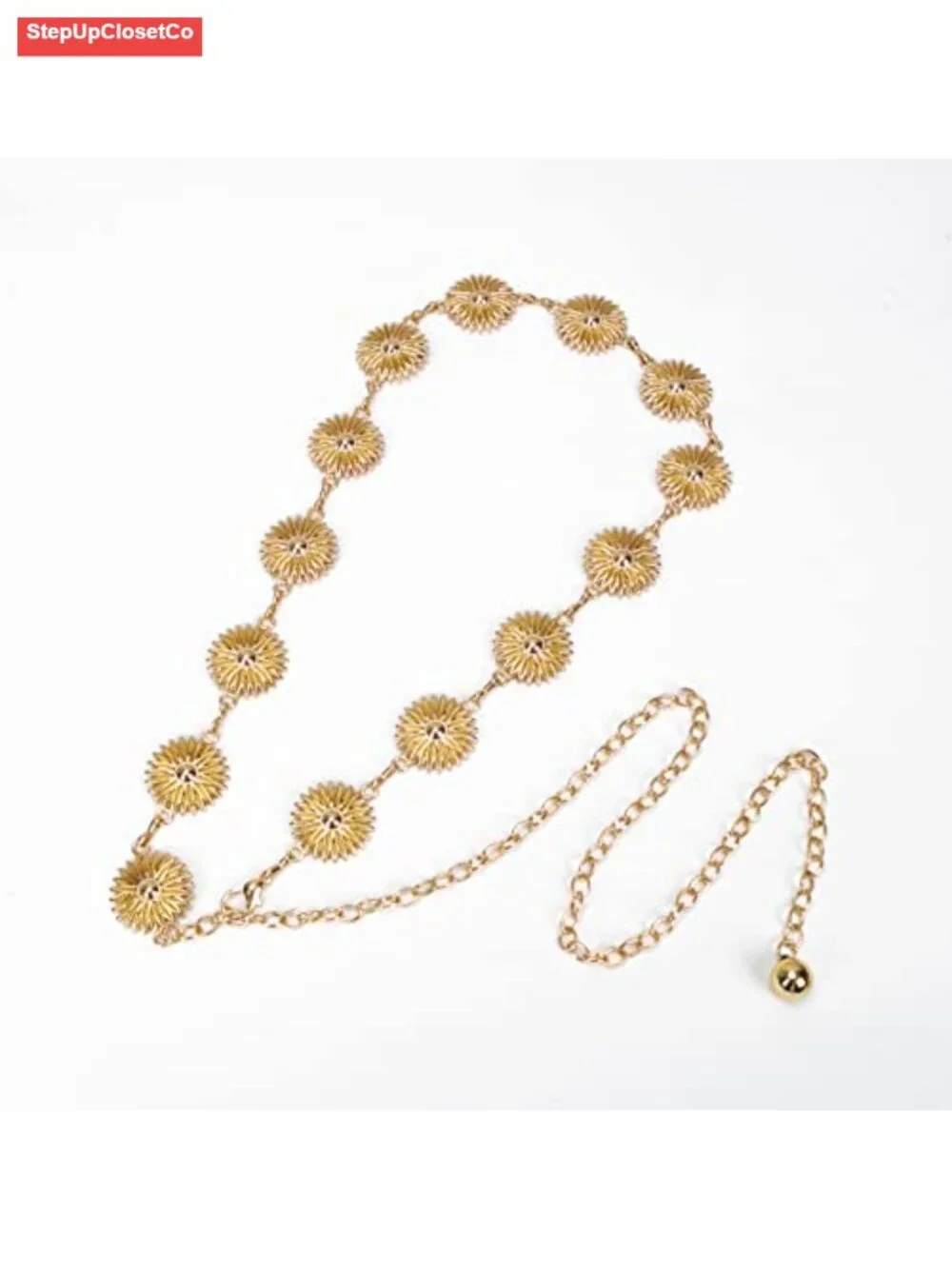 Zinc Alloy Hollow Daisy Chain Belt for Women